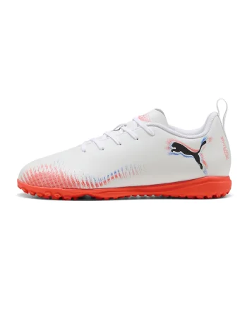 Pantofi Future 8 Play de piele ecologica pentru fotbal, Alb, Rosu vermillion,