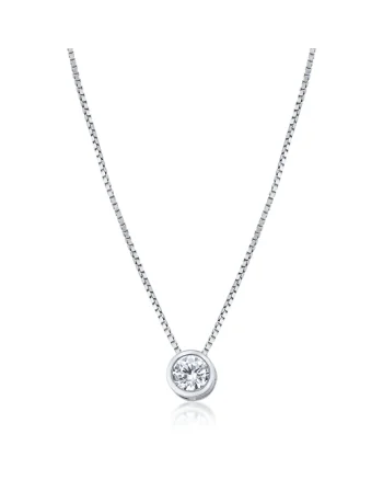 Colier cu Pandantiv Dymond Style din Argint 925, Placat cu Rodiu,  1.85g