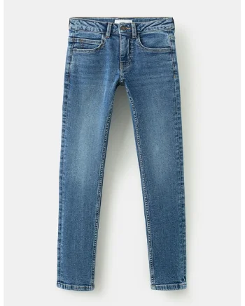 Blugi slim fit cu talie medie, Albastru prafuit