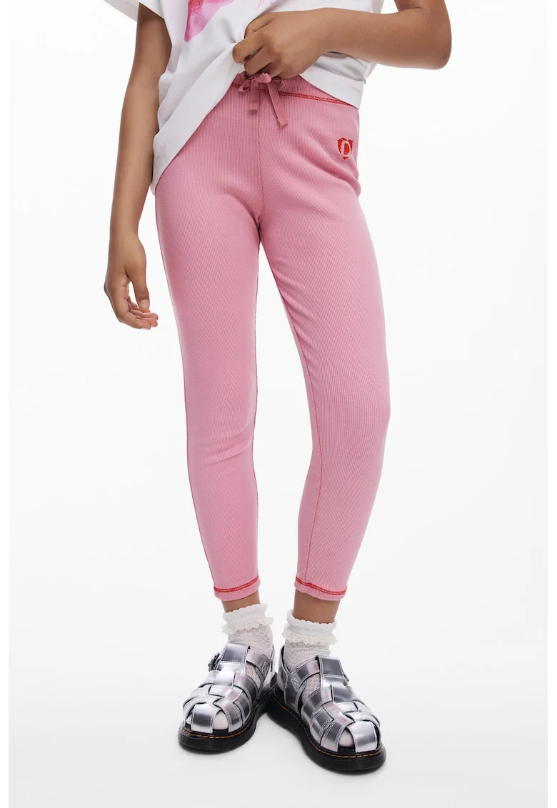 Pantaloni de trening din amestec de bumbac, Roz prafuit