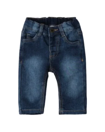 Blugi bebe  din denim stretch, talie elastica, Albastru inchis