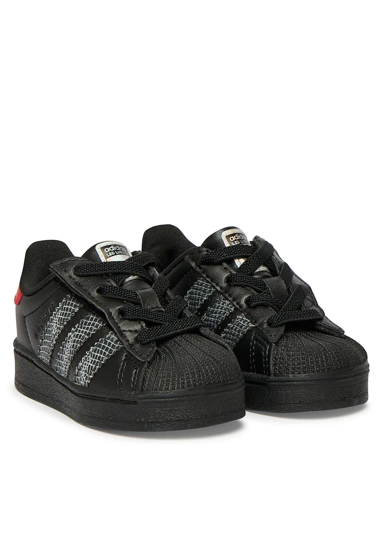 Pantofi sport copii,  negru, piele ecologica, sistem inchidere Velcro