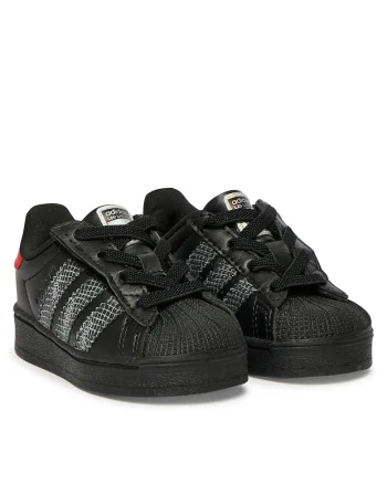 Pantofi sport copii,  negru, piele ecologica, sistem inchidere Velcro