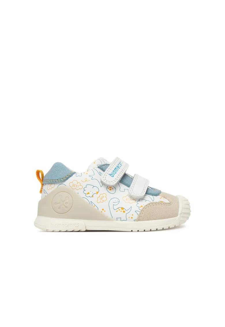 Pantofi sport copii,  velcro, alb, piele naturala