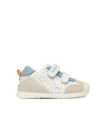 Pantofi sport copii,  velcro, alb, piele naturala
