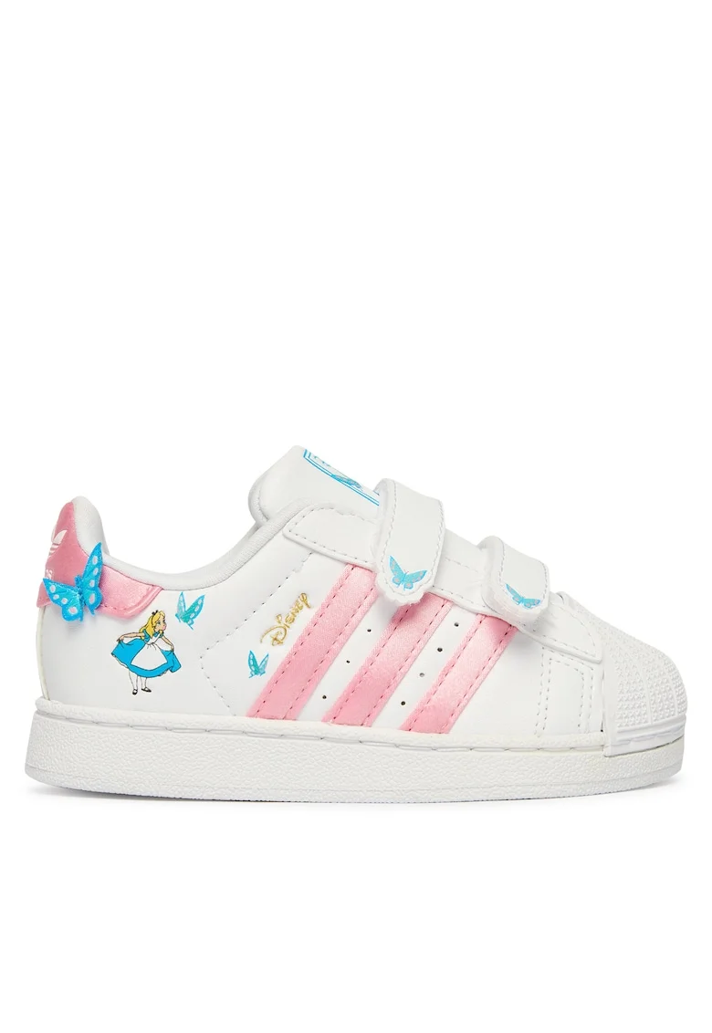 Pantofi sport copii,  velcro, alb, piele ecologica