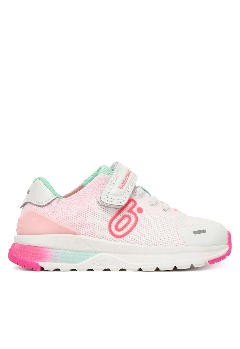 Pantofi sport fete,  velcro, alb, tesatura