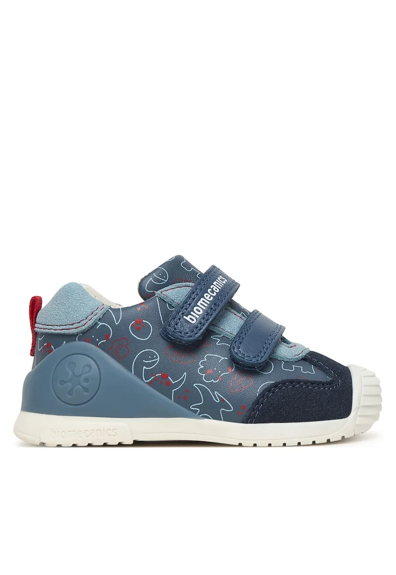 Pantofi sport copii,  adidasi baiat, piele naturala, bleumarin, sistem inchidere Velcro