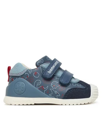 Pantofi sport copii,  adidasi baiat, piele naturala, bleumarin, sistem inchidere Velcro