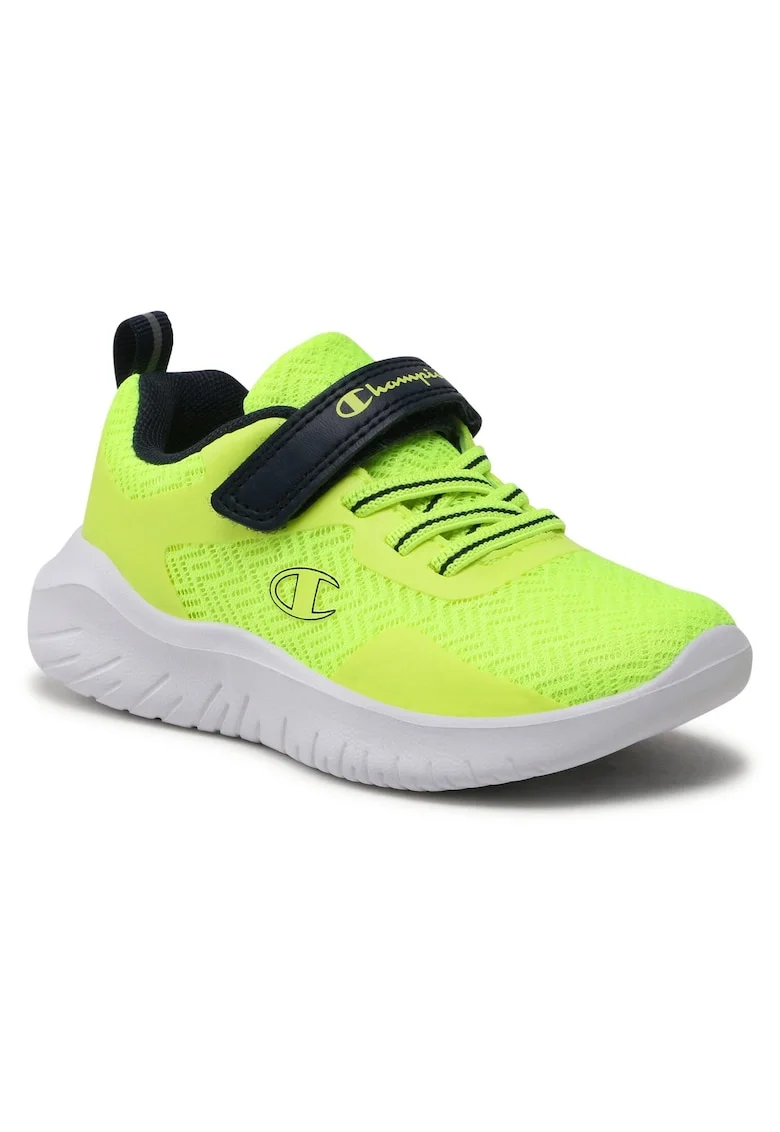 Pantofi sport copii,  galben, sintetic si textil, inchidere cu arici,