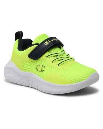 Pantofi sport copii,  galben, sintetic si textil, inchidere cu arici,