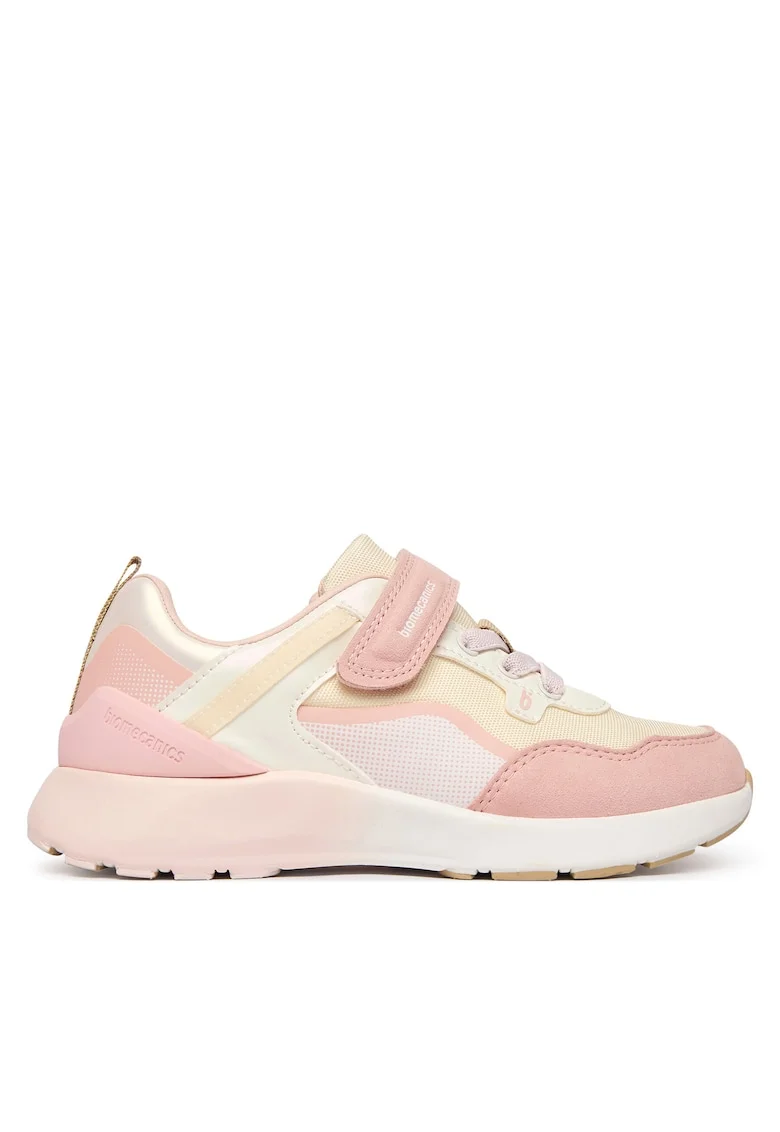 Pantofi sport fete,  velcro, textil, roz
