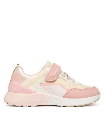 Pantofi sport fete,  velcro, textil, roz