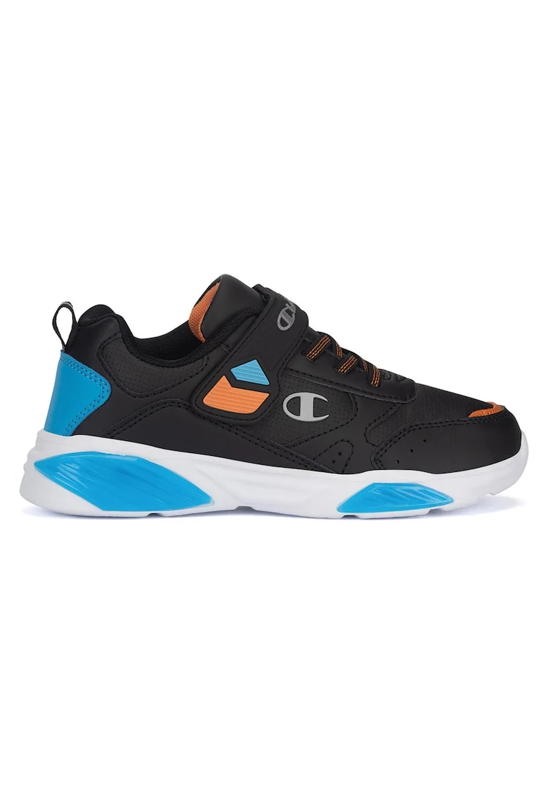 Pantofi sport copii,  sintetic, negru, velcro, LED-uri,