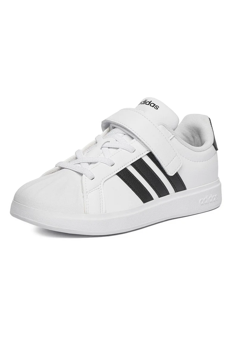 Pantofi sport copii,  piele ecologica, alb, sistem inchidere Velcro,