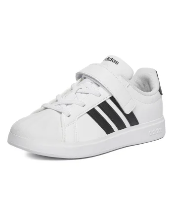 Pantofi sport copii,  piele ecologica, alb, sistem inchidere Velcro,