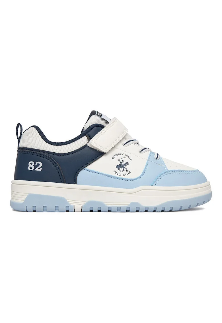 Pantofi sport copii,  velcro, alb/albastru, material sintetic