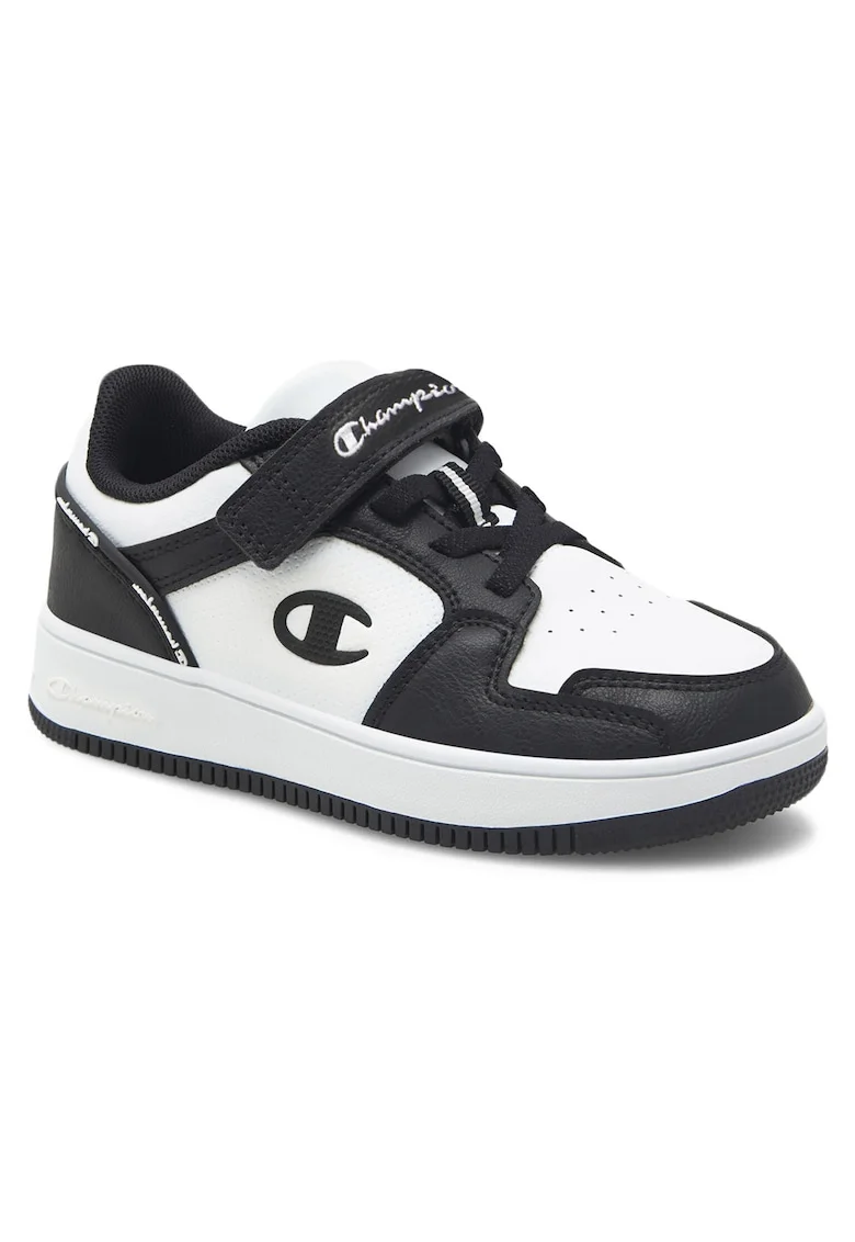Pantofi sport copii,  negru/alb, sintetic, inchidere Velcro