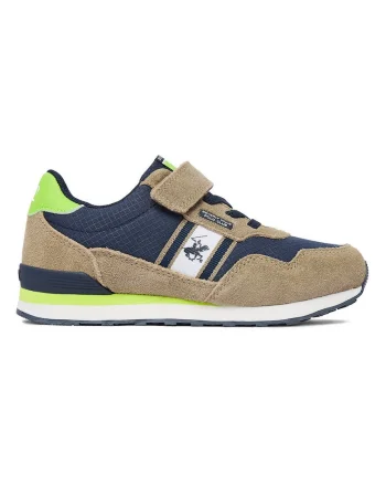 Pantofi sport copii,  piele intoarsa, albastru, sistem inchidere Velcro