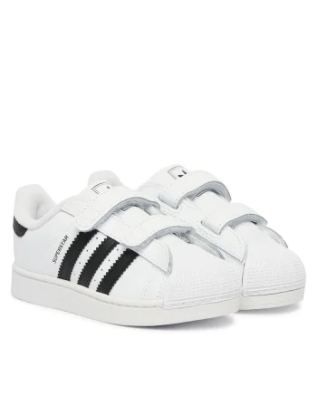 Pantofi sport copii,  unisex, velcro, alb, piele ecologica