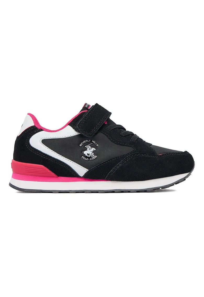 Pantofi sport copii,  piele naturala, negru, velcro