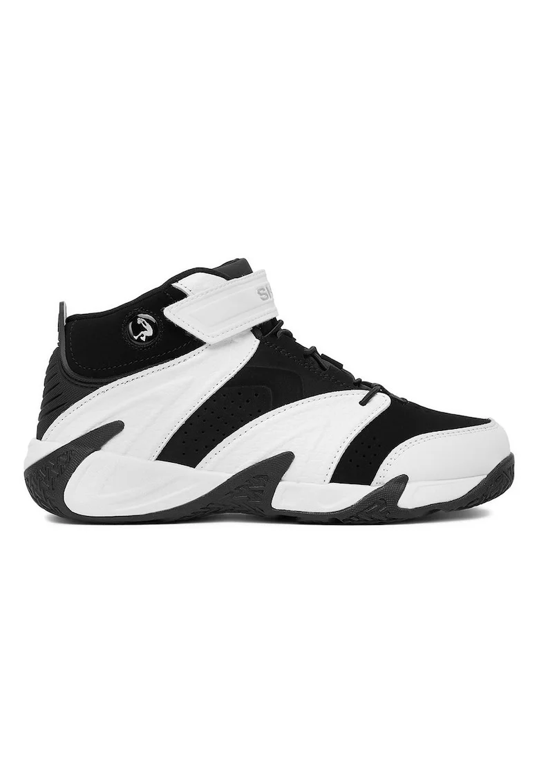 Pantofi de baschet  piele naturala, negru\alb