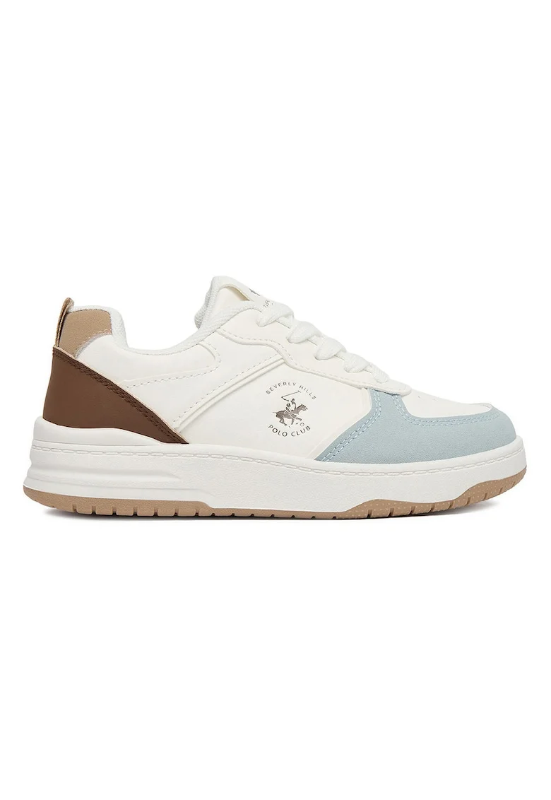 Pantofi sport copii,  fermoar, alb, sintetic