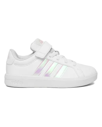 Pantofi sport copii,  sintetic, sistem inchidere velcro, alb