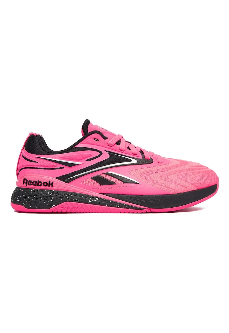 Pantofi sport dama,  fitness, negru, roz, material textil