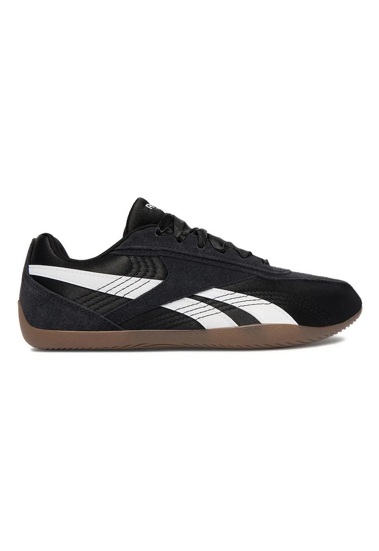 Pantofi sport dama,  negru, piele naturala si textil