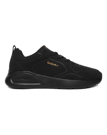 Pantofi sport dama,  negru, material sintetic, talpa groasa,