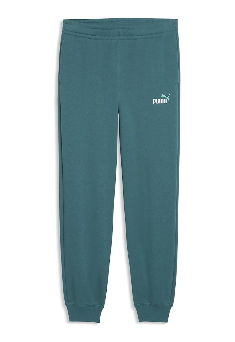 Pantaloni de trening cu talie elastica si logo brodat, Verde persan