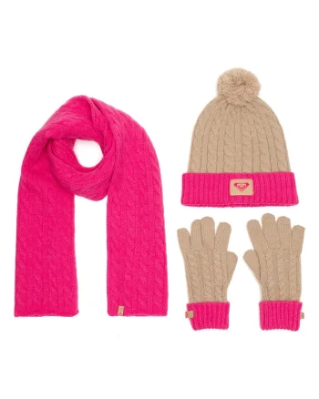 Zestaw caciula, fular si manusi,  roz, One Size INTL