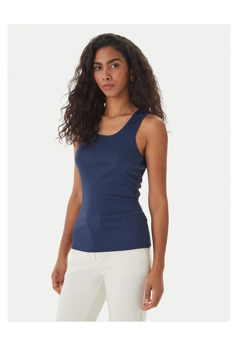 Top dama,  viscoza, slim fit, bleumarin