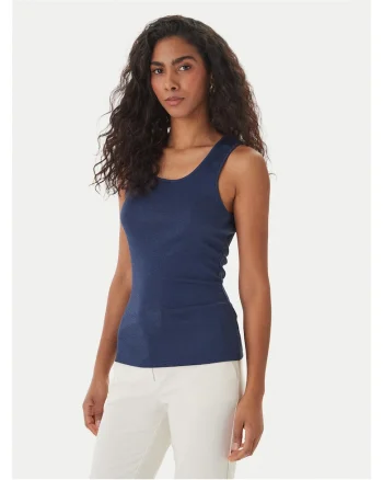 Top dama,  viscoza, slim fit, bleumarin