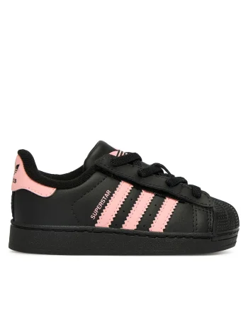 Pantofi sport copii,  piele ecologica, velcro, negru/roz