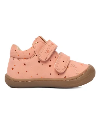 Pantofi sport copii,  piele naturala, portocaliu, sistem inchidere Velcro