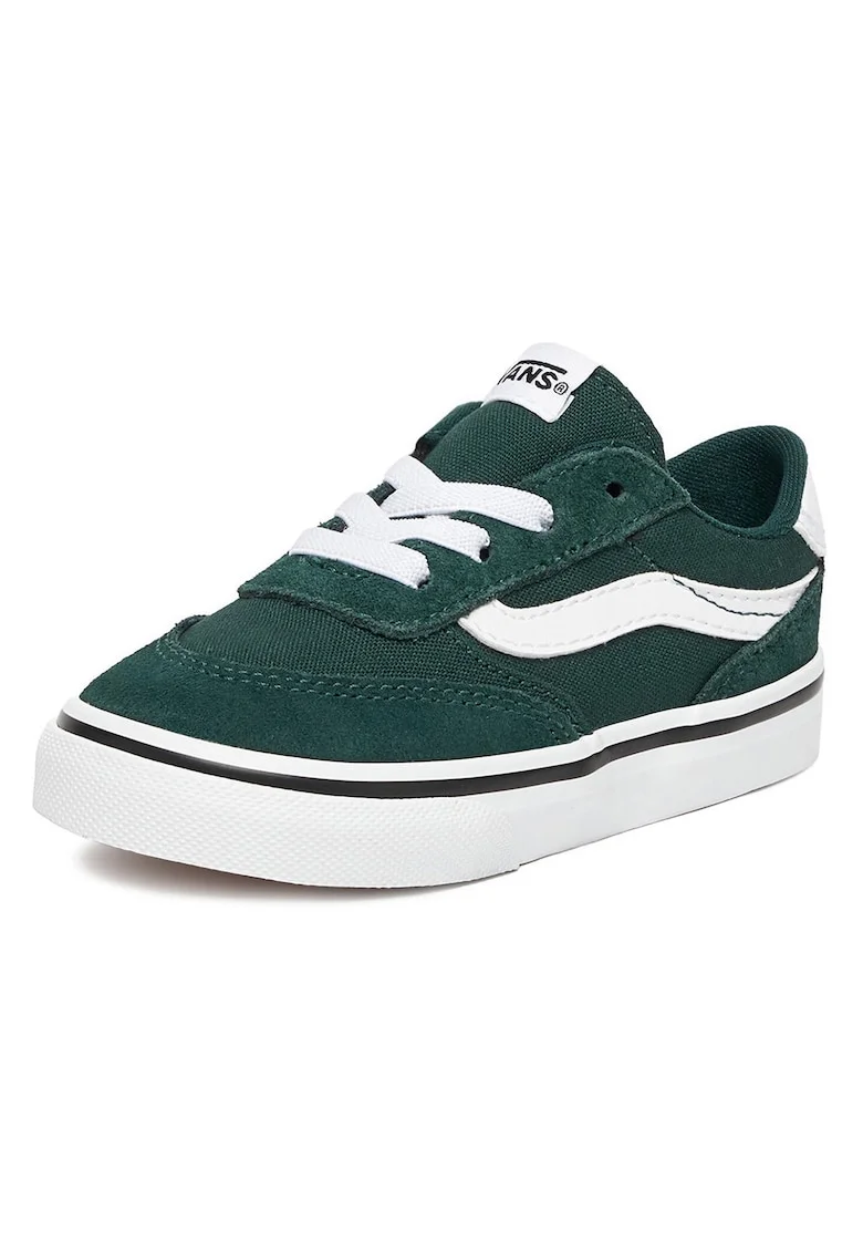 Pantofi sport copii,  piele naturala, verde, interior textil
