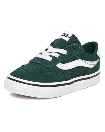 Pantofi sport copii,  piele naturala, verde, interior textil