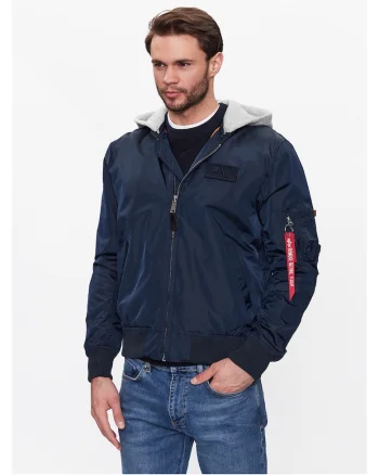 Geaca bomber Barbati,  Nailon, Bleumarin