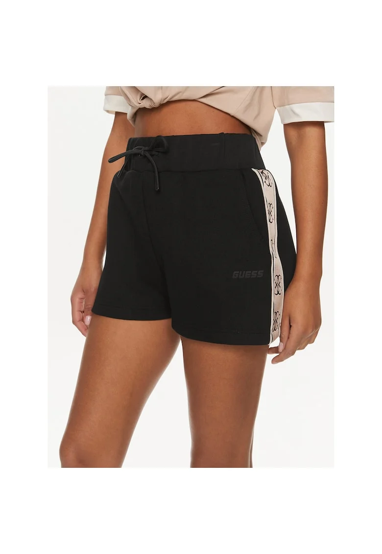 Pantaloni sport dama,  negru, bumbac si poliester reciclat,