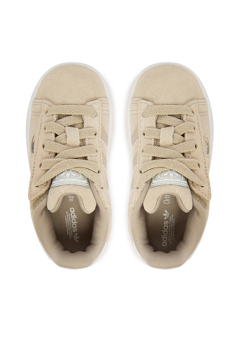 Pantofi sport copii,  bej, piele naturala, sistem inchidere Velcro,