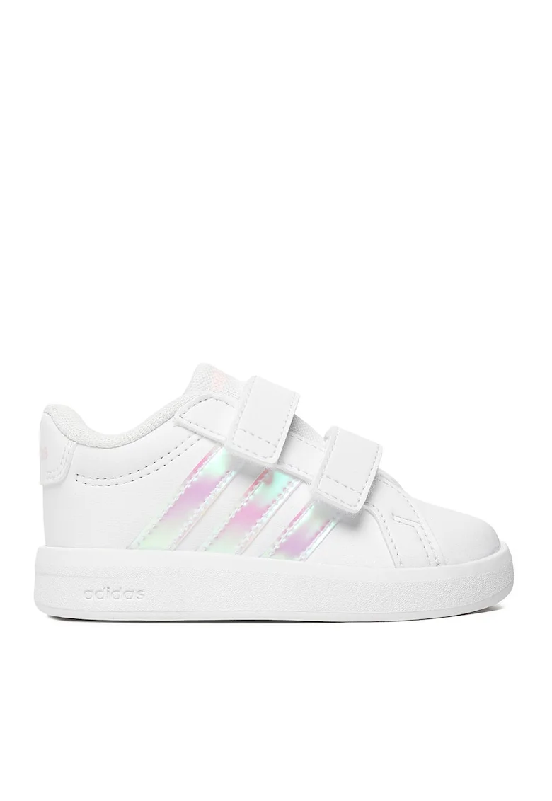 Pantofi sport copii, textil, sistem inchidere velcro, Alb