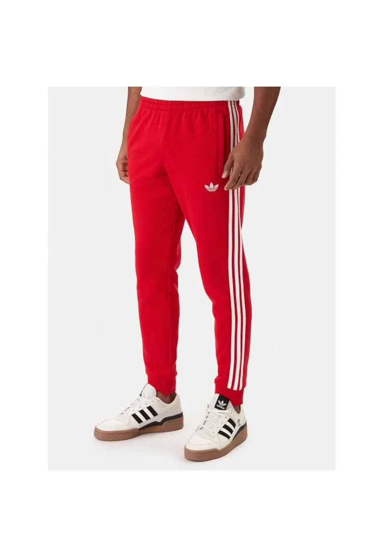 Pantaloni sport barbati,  bumbac si poliester reciclat, rosu