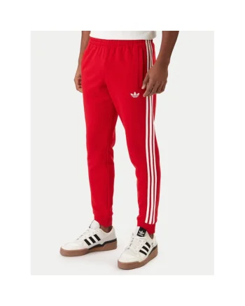 Pantaloni sport barbati,  bumbac si poliester reciclat, rosu