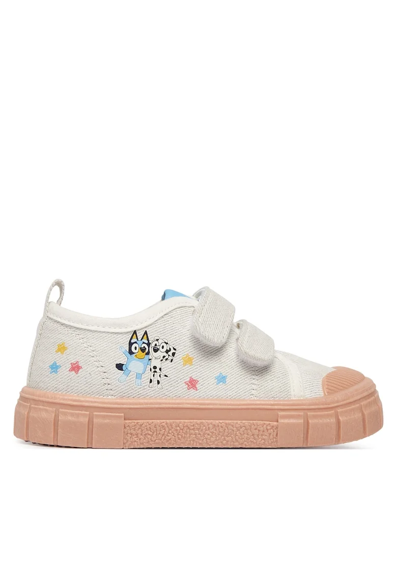 Pantofi sport copii,  textil, alb, Velcro, pentru fete
