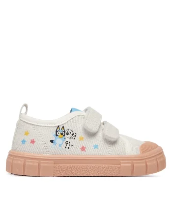 Pantofi sport copii,  textil, alb, Velcro, pentru fete