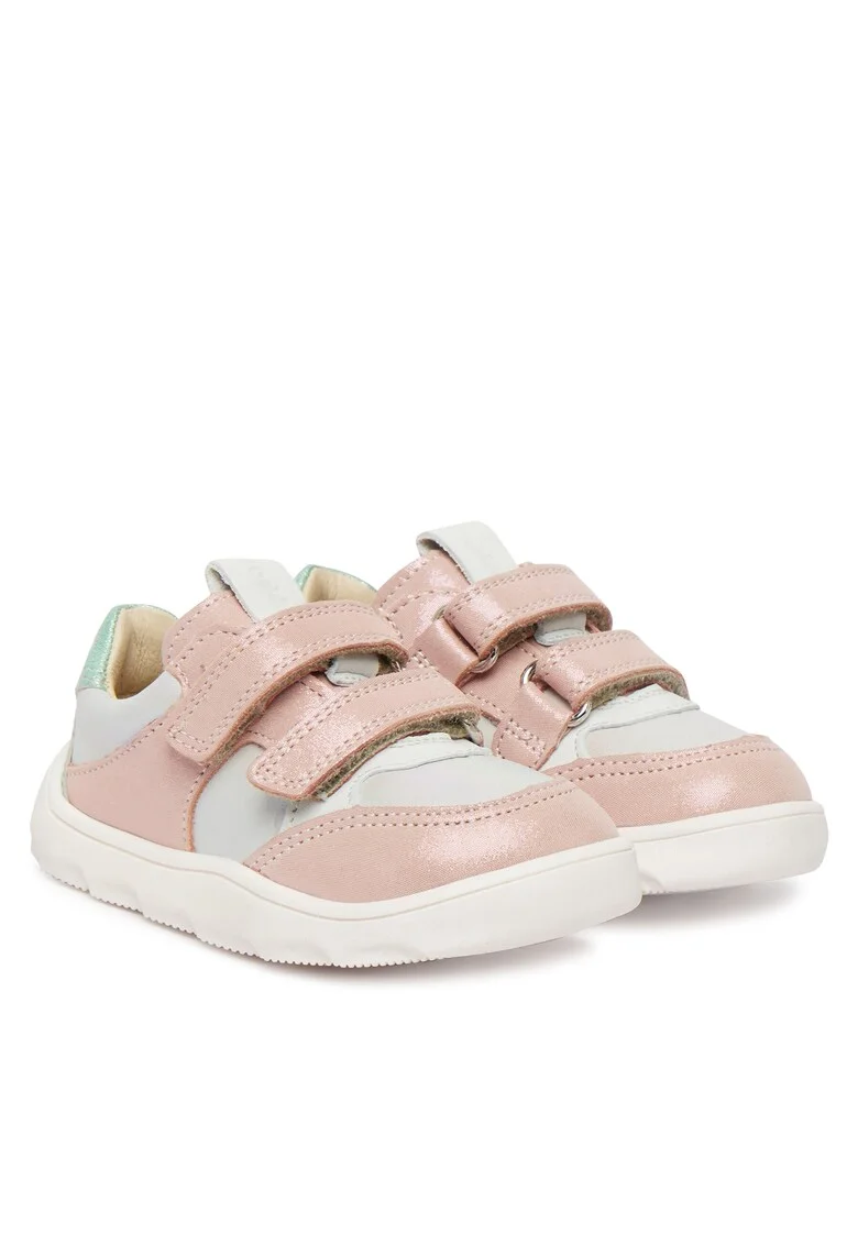 Pantofi sport copii,  piele naturala, roz, sistem inchidere Velcro