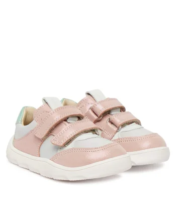 Pantofi sport copii,  piele naturala, roz, sistem inchidere Velcro