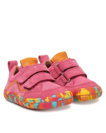 Pantofi sport copii,  piele naturala, roz, velcro